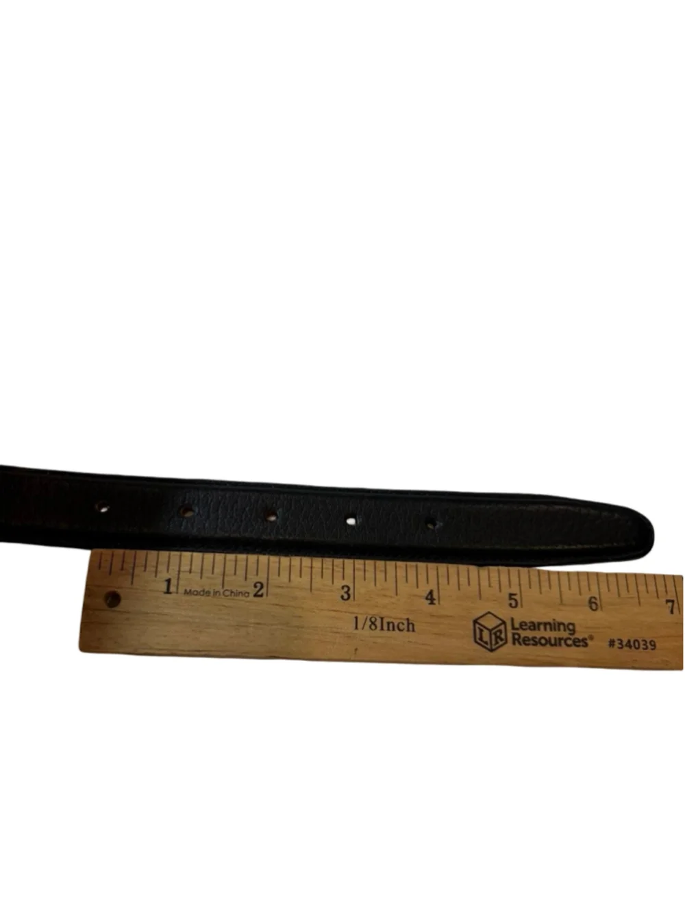 Vintage Lands’ End Italian Leather Belt Size 28 Black Brown Two Tone Buckle